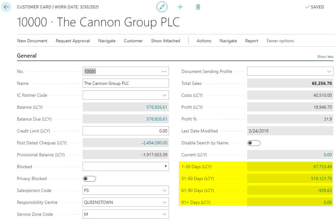 Customer Card Example